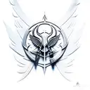 assassin's creed symbol with wings tattoo design idea