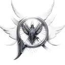 assassin's creed symbol with wings tattoo design idea