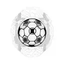 A soccer ball surrounded by abstract Italian landmarks like the Colosseum and the Leaning Tower of Pisa tattoo design idea