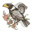 blackbird flying tattoo design idea