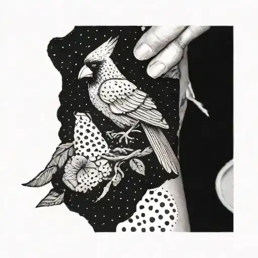 cardinal and elephant tattoo design idea