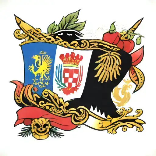 Croatian flag and Mexican flag together  tattoo design idea