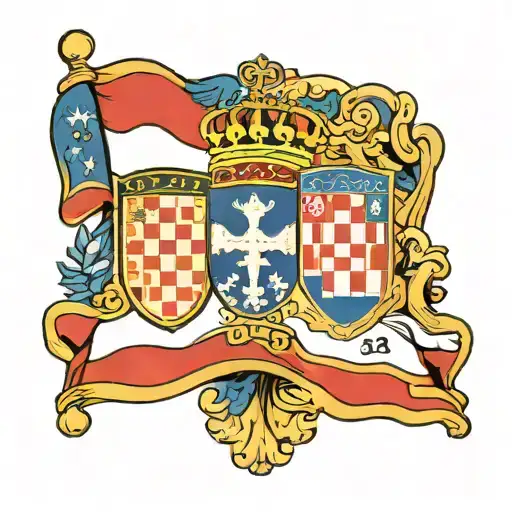 Croatian flag, USA flag intertwined tattoo design idea