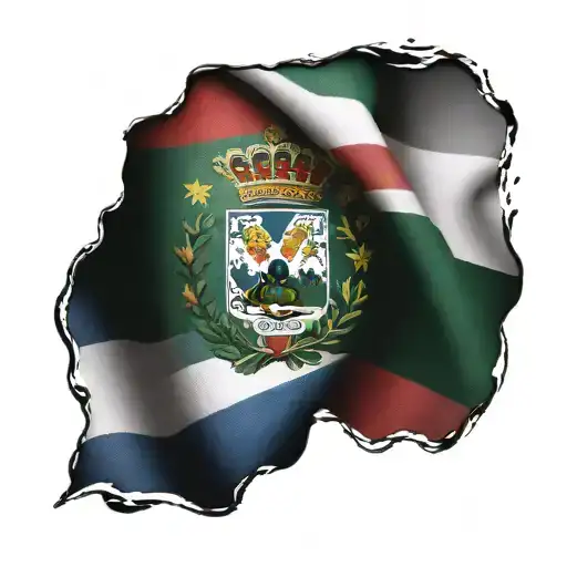 Croatian and Mexican flag together tattoo design idea