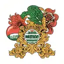 Mexico and Croatia flag together representing heritage  tattoo design idea