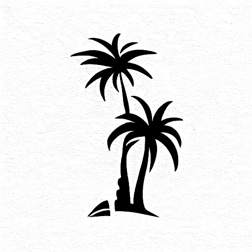 palm tree California plane vacation  tattoo design idea