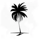 palm tree California plane vacation  tattoo design idea