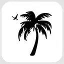 palm tree California plane vacation  tattoo design idea