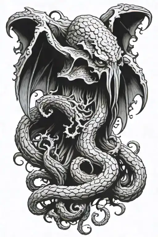 Realism "Cthulhu From H.P. Lovecraft" Tattoo Design Idea tattoo design idea
