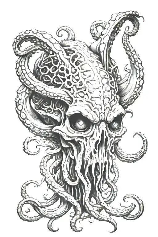 Realism Cthulhu From H.P. Lovecraft  tattoo design idea