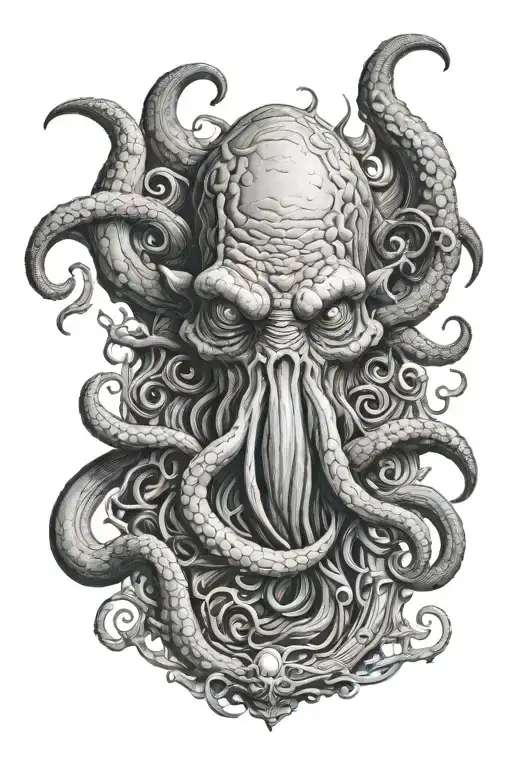 Realism Cthulhu From H.P. Lovecraft inspired tattoo tattoo design idea