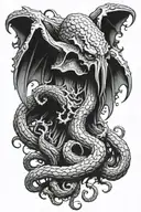 Realism "Cthulhu From H.P. Lovecraft" Tattoo Design Idea tattoo design idea