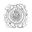 small blue fire tattoo design idea
