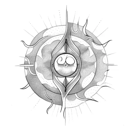 Sun and Moon tattoo design idea