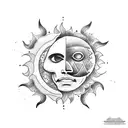 Sun and Moon tattoo design idea
