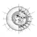 Sun and Moon tattoo design idea