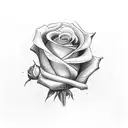 the stem of a rose that wraps around the bicep and on the triceps area the heart logo of "american idiot" from "green da tattoo design idea