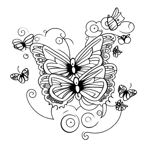 enjoy the butterflies tattoo design idea