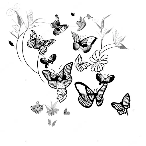 enjoy yhe butterflies tattoo design idea
