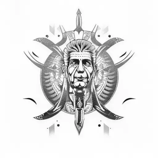 tribal Anthony bourdain tattoo design idea