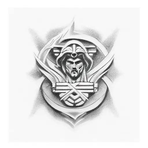 greek god selen tattoo design idea