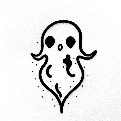 cute ghost tattoo design idea
