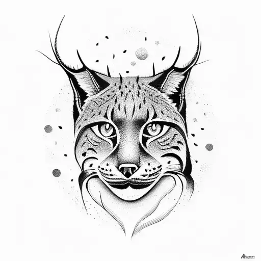 Lynx in Scandinavian style tattoo design idea