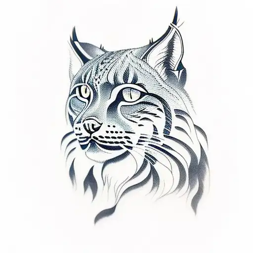 Lynx in Scandinavian style tattoo design idea