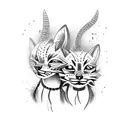 two lynxes are fighting tattoo design idea