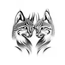 two lynxes are fighting tattoo design idea