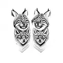 two lynxes are fighting tattoo design idea