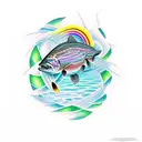 rainbow trout tattoo design idea