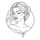 Divine fem, queer woman tattoo design idea