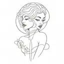 Divine fem, queer woman tattoo design idea