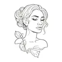 Divine fem, queer woman tattoo design idea