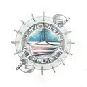ship wheel tattoo design idea