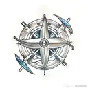 ship wheel tattoo design idea