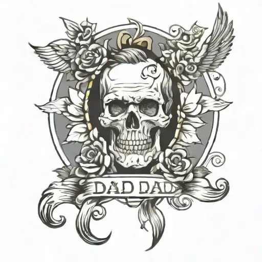 dad memorial tattoo design idea
