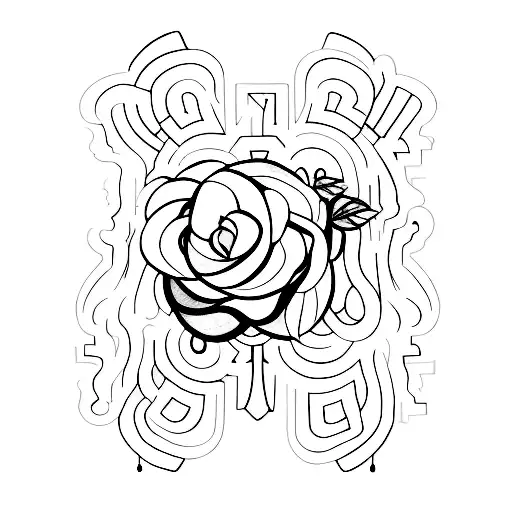 I AM ENOUGH Overlapping Letters tattoo design idea