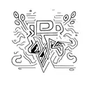 I AM ENOUGH Overlapping Letters tattoo design idea