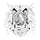 I AM ENOUGH Overlapping Letters tattoo design idea