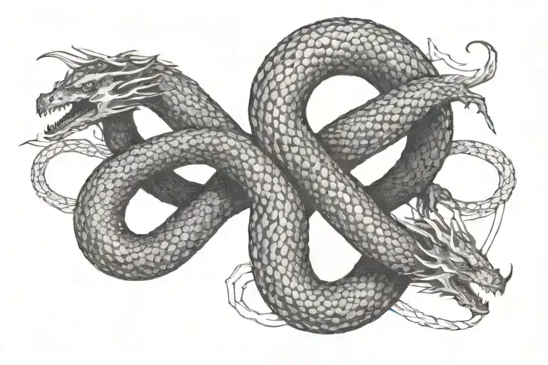 infinite sign of an ouroboros dragon tattoo design idea