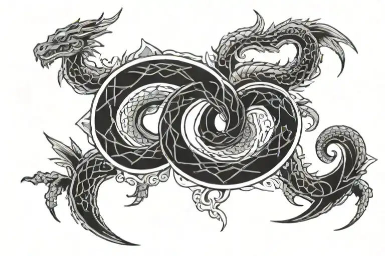 infinite sign of an ouroboros dragon tattoo design idea