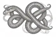 infinity symbol in style ouroboros snake tattoo design idea