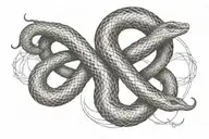 infinity symbol in style ouroboros snake tattoo design idea