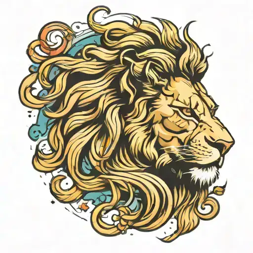 lion success intelligence tattoo design idea