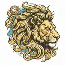 lion success intelligence tattoo design idea