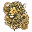 lion success intelligence tattoo design idea