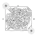 labyrinth with  V and 3 A tattoo design idea