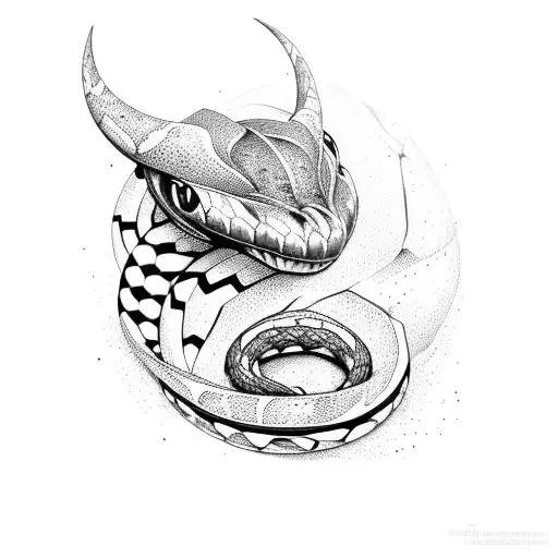 black african bush viper tattoo design idea